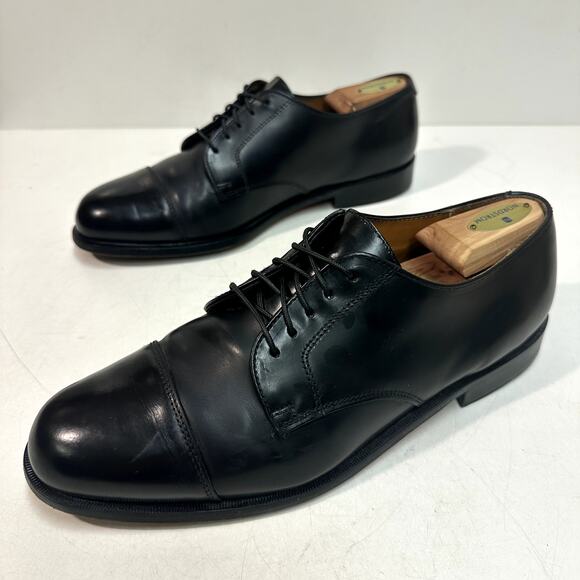 VGUC Rancourt & Co. x Cole Haan Cap Toe Derby Black Calf Maine USA 11 Wide E - Picture 7 of 13